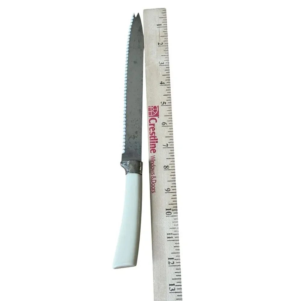 Vintage Forgecraft USA Stainless Serrated Bread Knife Utility Mid Century‎ Cook